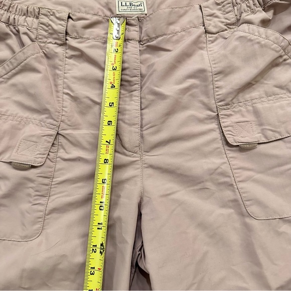 LL Bean Pants Womens Beige Khaki Cargo Nylon Outdoor Hiking Camping Fishing - Picture 11 of 12